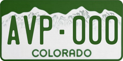 CO license plate AVP000