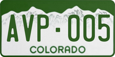 CO license plate AVP005