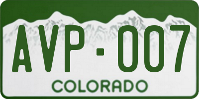 CO license plate AVP007