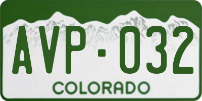 CO license plate AVP032