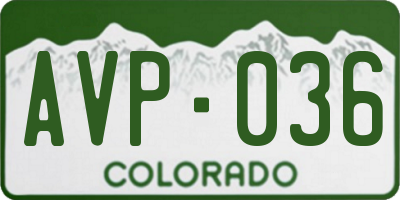CO license plate AVP036