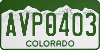 CO license plate AVP0403