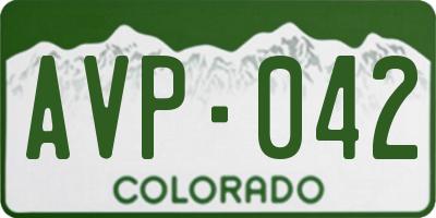 CO license plate AVP042