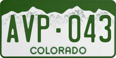 CO license plate AVP043