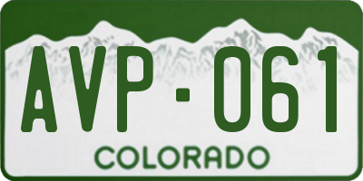 CO license plate AVP061