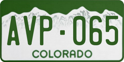 CO license plate AVP065