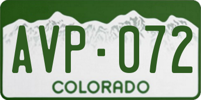 CO license plate AVP072