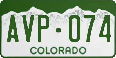 CO license plate AVP074