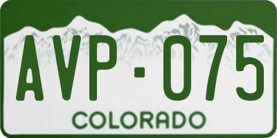 CO license plate AVP075