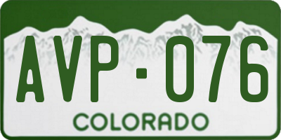CO license plate AVP076