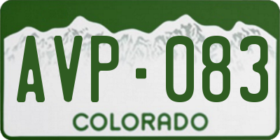 CO license plate AVP083