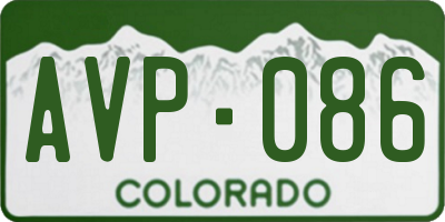 CO license plate AVP086
