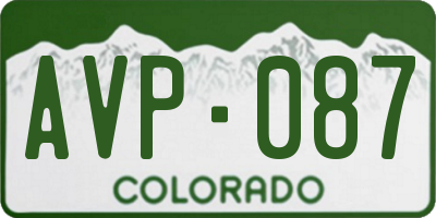 CO license plate AVP087