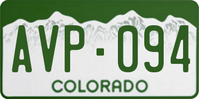 CO license plate AVP094