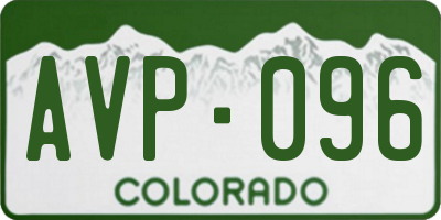 CO license plate AVP096