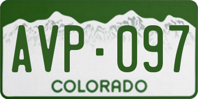 CO license plate AVP097
