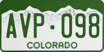 CO license plate AVP098