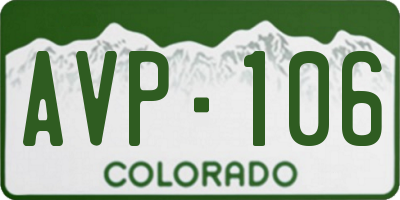 CO license plate AVP106