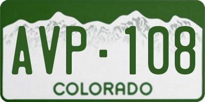 CO license plate AVP108