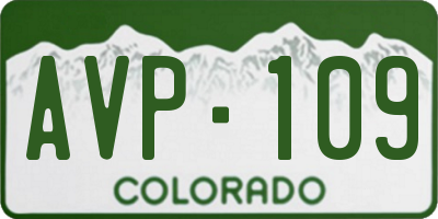 CO license plate AVP109