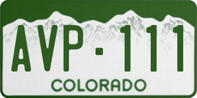 CO license plate AVP111