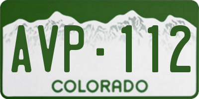 CO license plate AVP112