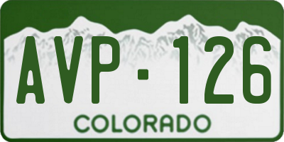 CO license plate AVP126