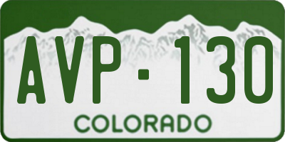 CO license plate AVP130