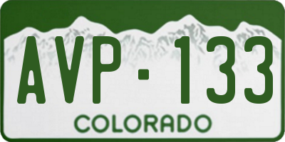 CO license plate AVP133