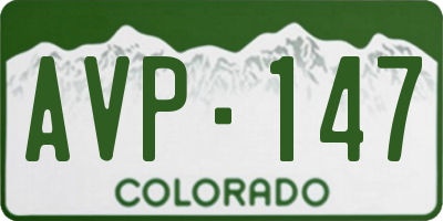 CO license plate AVP147