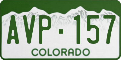 CO license plate AVP157