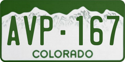 CO license plate AVP167