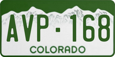 CO license plate AVP168