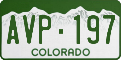 CO license plate AVP197