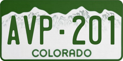 CO license plate AVP201