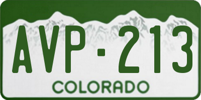 CO license plate AVP213