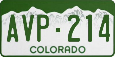 CO license plate AVP214