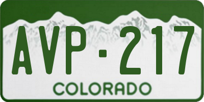 CO license plate AVP217