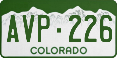 CO license plate AVP226