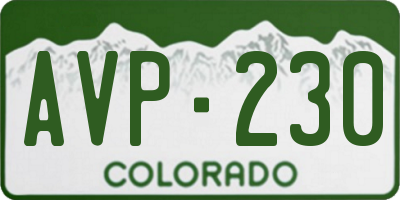 CO license plate AVP230