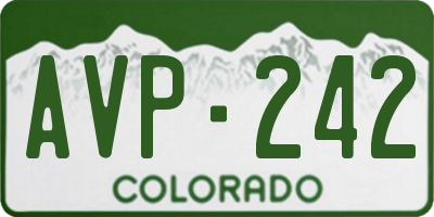 CO license plate AVP242