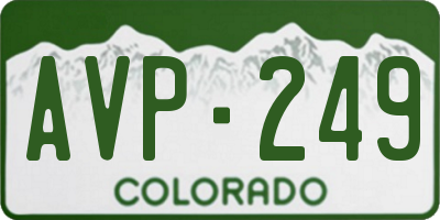 CO license plate AVP249