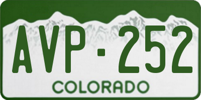 CO license plate AVP252