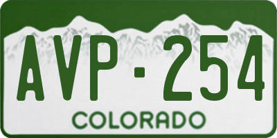 CO license plate AVP254