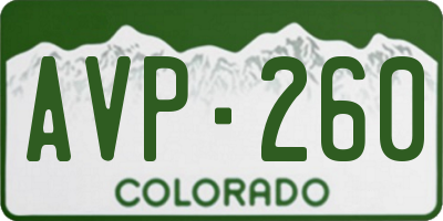 CO license plate AVP260