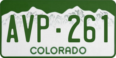 CO license plate AVP261