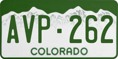 CO license plate AVP262