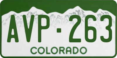 CO license plate AVP263
