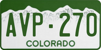 CO license plate AVP270