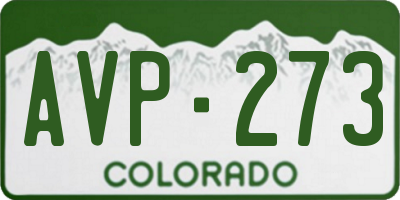 CO license plate AVP273